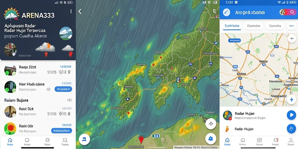 Tampilan antarmuka Radar Hujan ARENA333 yang informatif dan menarik.