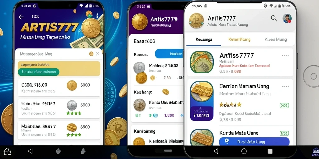 Tampilan antarmuka aplikasi Kurs Mata Uang ARTIS777 yang intuitif.