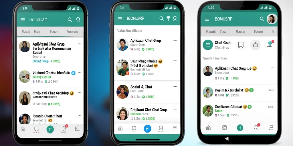Tampilan antarmuka BONUSRP yang menarik dan fungsional untuk Chat Grup.