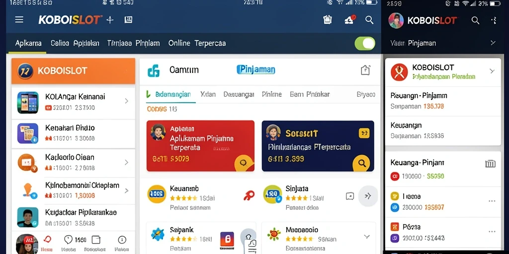 Tampilan antarmuka pengguna aplikasi KOBOISLOT untuk pengajuan pinjaman.