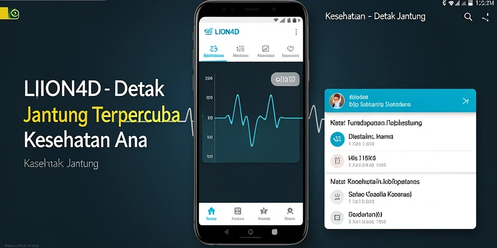 Tampilan antarmuka aplikasi Detak Jantung LION4D yang user-friendly.