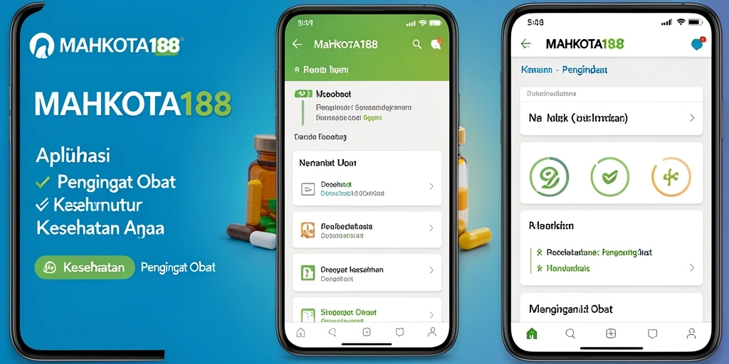 Antarmuka pengguna MAHKOTA188 yang sederhana dan efektif untuk pengingat obat.