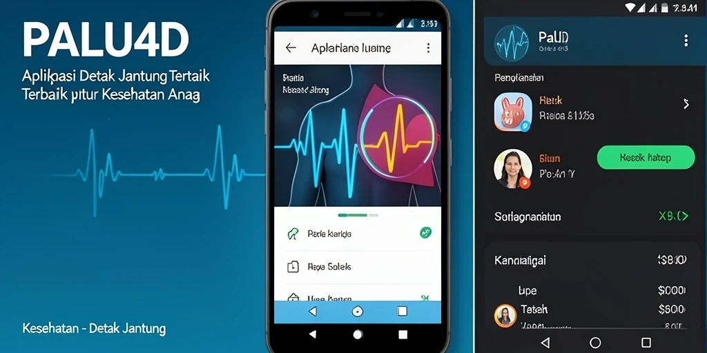 Tampilan antarmuka aplikasi PALU4D untuk pemantauan detak jantung.