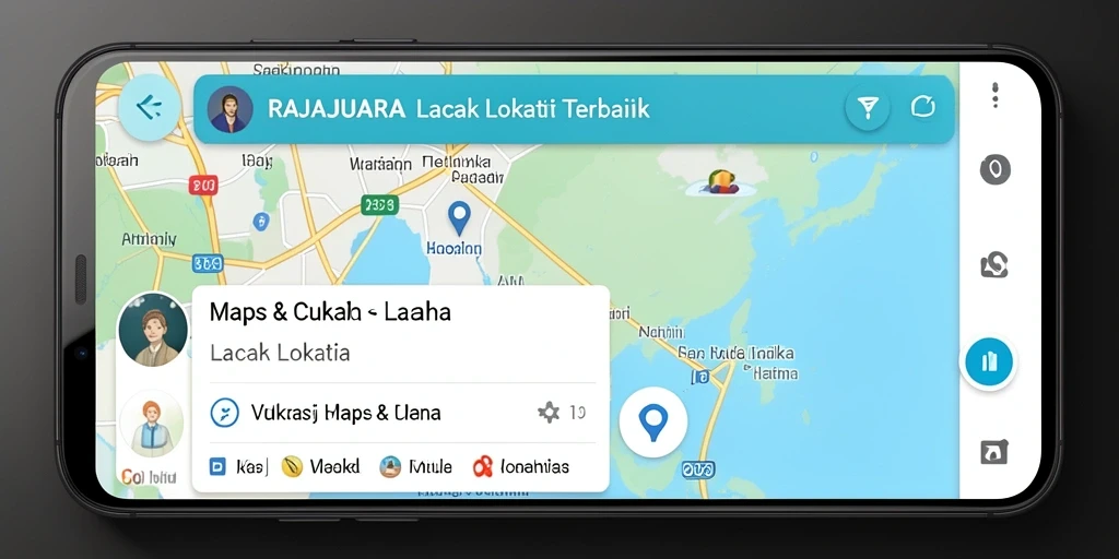 Antarmuka aplikasi RAJAJUARA untuk lacak lokasi yang informatif.