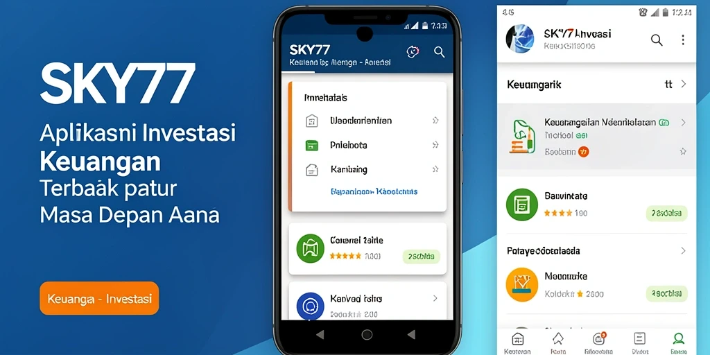 Antarmuka pengguna SKY77 yang menarik dan informatif untuk investasi.