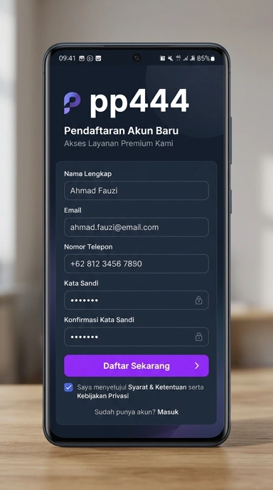 Panduan Registrasi Akun Baru di pp444